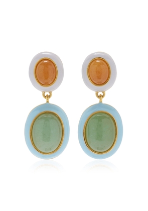 Lizzie Fortunato - Papaya Gold-Plated Aventurine Earrings - Green - OS - Moda Operandi - Gifts For Her