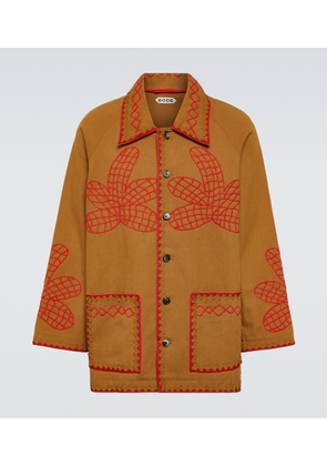 Bode Field Maple embroidered cotton coat