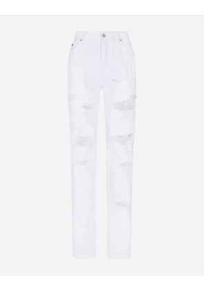 Dolce & Gabbana Boyfriend Jeans With Rips - Woman Denim Multi-colored Cotton 50