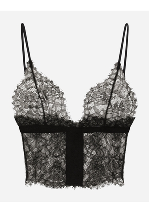 Dolce & Gabbana Triangle Lace Bralette - Woman Underwear Black 2