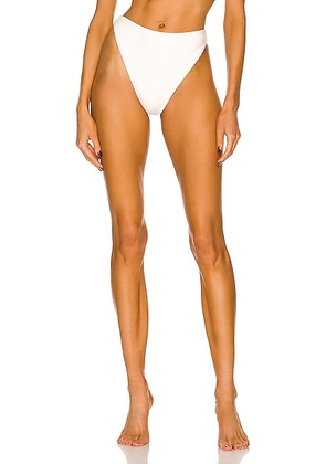 AEXAE Triangle High Cut Bikini Bottom in Chalk - White. Size XS (also in ).