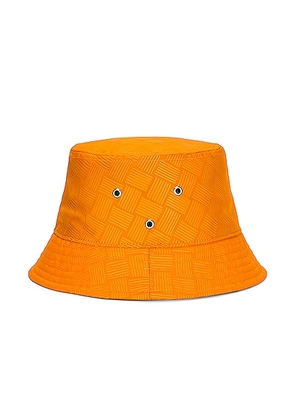 Bottega Veneta Intreccio Jacquard Nylon Hat in Tangerine - Orange. Size M (also in L, S).