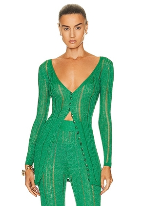 Cult Gaia Laila Knit Coverup in Vine - Green. Size S (also in ).