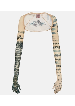 Jean Paul Gaultier x KNWLS printed jersey crop top