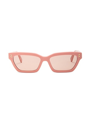 Stella McCartney Rectangle Sunglasses in Shiny Pink - Pink. Size all.