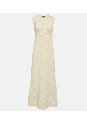 Loro Piana Engadin cashmere crochet maxi dress