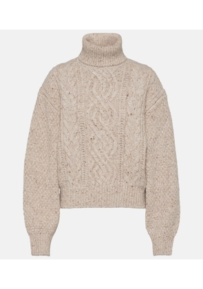 Loro Piana Cable-knit wool and cashmere turtleneck sweater