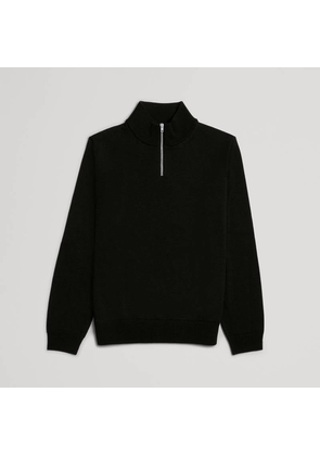 The Merino Half Zip Sweater Black