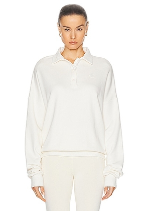 Eterne Oversized Polo Sweatshirt in Cream - Cream. Size L (also in XL, XS).