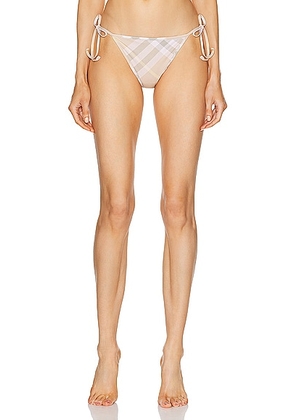 Burberry Bikini Bottom in Flax Check - Tan. Size L (also in M, S, XS).