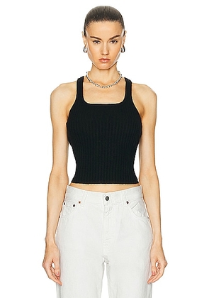 Guest In Residence Rib Tank Top in Black - Black. Size L (also in M, S, XL, XS).