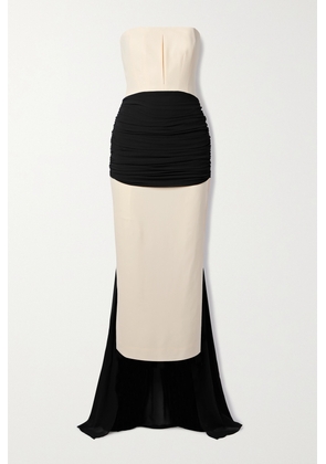 Givenchy - Strapless Crepe And Ruched Silk-georgette Gown - White - FR42