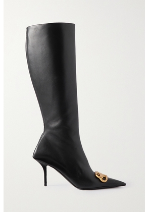 Balenciaga - Embellished Leather Knee Boots - Black - IT36,IT37,IT38,IT39,IT40