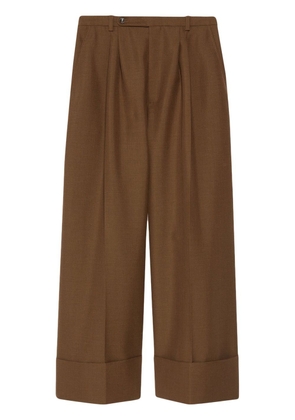 Gucci high-waisted cropped trousers - Brown
