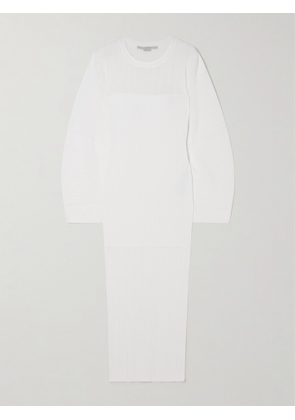 Stella McCartney - + Net Sustain Plissé-knit Midi Dress - White - xx small,x small,small,medium,large,x large