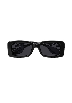 Gucci Chaise Lounge Rectangle Sunglasses in Black.
