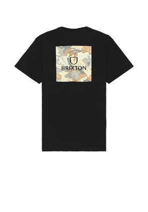 Brixton Alpha Square Tee in Black. Size S.