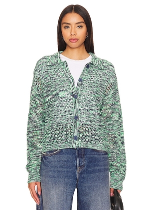 MONROW Space-dye Crochet Cardigan in Green. Size M, S, XL, XXS.