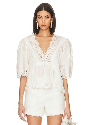 Free People Costa Eyelet Top in White. Size M, S.