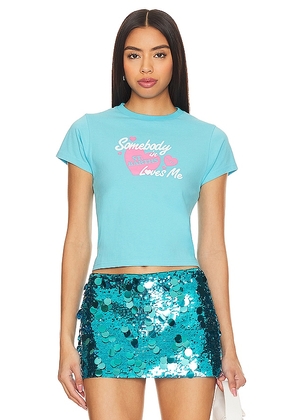 GUIZIO St Barths Loves Me Tee in Blue. Size S.