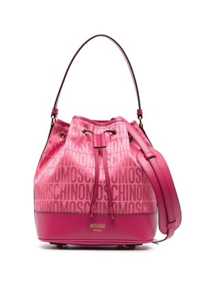 Moschino logo-print bucket bag - Pink