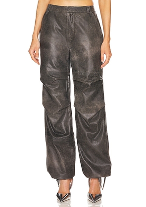 retrofete Tesla Leather Pant in Black. Size L, S, XS, XXS.