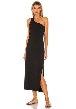 Seafolly One Shoulder Jersey Midi Dress in Black. Size L, S, XS.