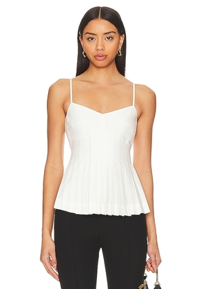 Rue Sophie Alma Pleated Top in White. Size M, S, XS.