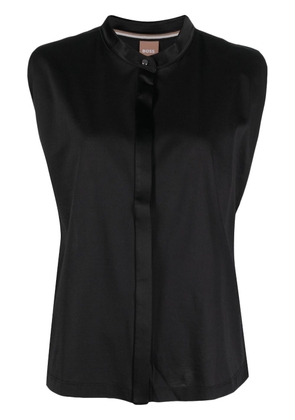 BOSS sleeveless silk-blend blouse - Black
