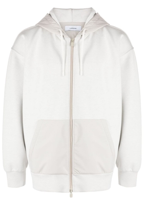 Lardini zip-up hooded jacket - White