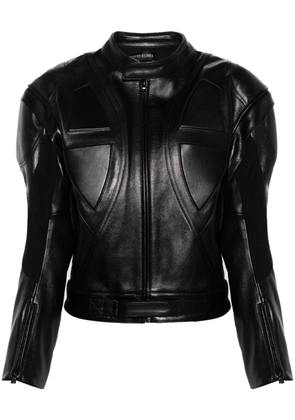 David Koma embossed leather jacket - Black