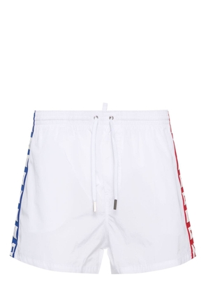 Dsquared2 logo-strap swim shorts - White