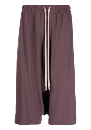 Rick Owens Luxor drawstring drop-crotch shorts - Purple