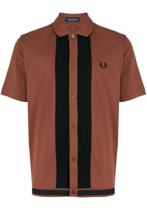 Fred Perry panelled cotton polo shirt - Brown