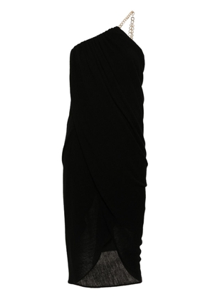 Chloé one-shoulder wool midi dress - Black