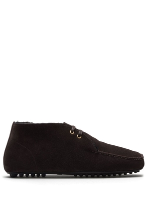 Car Shoe fur-lined suede driving boots - Brown