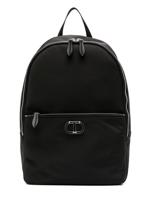 TWINSET faux-leather logo-plaque backpack - Black