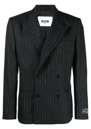 MSGM double-breasted wool blazer - Black