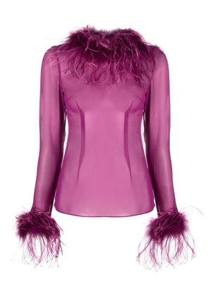 Giuseppe Di Morabito feather-trim detail blouse - Purple