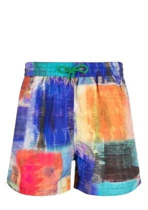 Paul Smith abstract-print swim shorts - Blue