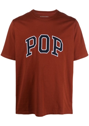 Pop Trading Company logo-appliqué cotton T-shirt - Red