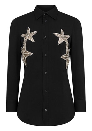 Dsquared2 star-appliqué crystal-embellished shirt - Black