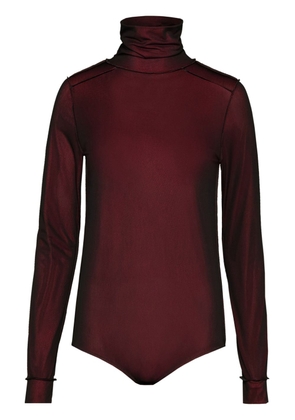 Maison Margiela sheer long-sleeve jersey bodysuit - Red