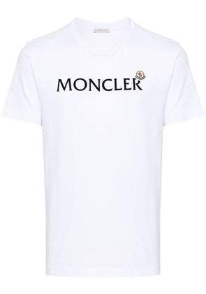 Moncler flocked-logo cotton T-shirt - White