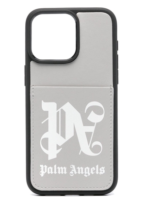 Palm Angels logo-print iPhone 15 Pro Max case - Grey