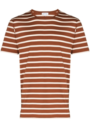 Sunspel stripe-pattern cotton T-shirt - Neutrals