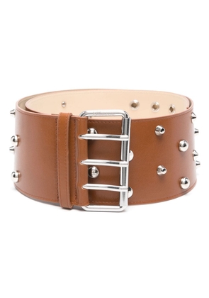 Blumarine spike stud-embellished leather belt - Brown