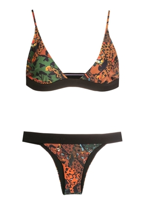 Osklen leopard-print triangle bikini set - Brown