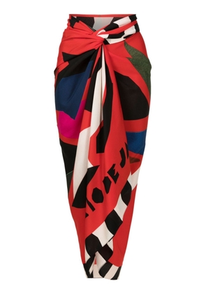 Osklen pineapple-print silk scarf - Multicolour