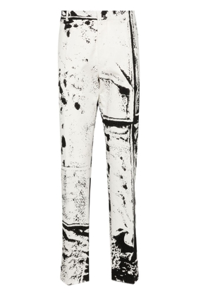 Alexander McQueen graphic-print cigarette trousers - Black